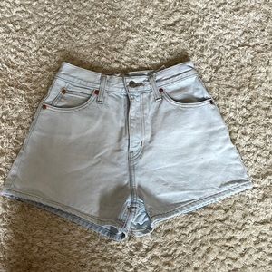 Levi’s high waisted wide leg short - primer blue